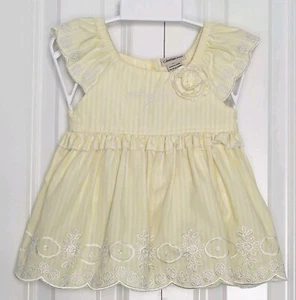 Calvin Klein Jeans Girls Yellow Striped Dress Size 18 Months - Picture 1 of 8