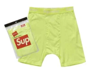 Paquete de 2 calzoncillos boxer Supreme Hanes auténticos amarillos fluorescentes talla 2XL 1 paquete - Imagen 1 de 4