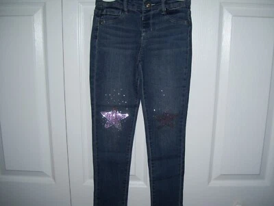 Girls jegging jeans by Sonoma in size 6X, medium wash with silver and pink stars - Image 1 of 4