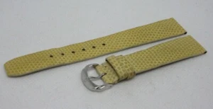Baume Mercier 16mm Yellow Snakeskin Leather Strap Stainless Steel Buckle OEM - Picture 1 of 4
