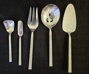 VTG LOT OF 5 Pc RETRONEU 18/8 JAPAN PIE SERVER SERVING SPOON BUTTER KNIFE FORK - Picture 1 of 4