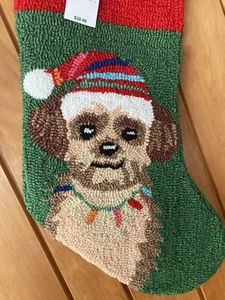 New C&F Home Christmas Stocking Dog Dillards Shih Tzu Hooked Wool - Picture 1 of 6