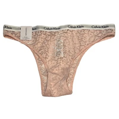 NWT CALVIN KLEIN Braga Brasileña Talla L-XL Encaje Rosa Foto 1 de 4