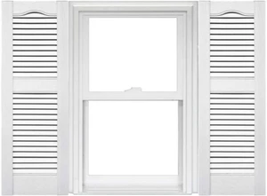 Open Louver Vinyl Shutters (1 Pair) - 14.5 X 31 001 White - Picture 1 of 12