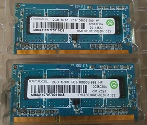 TWO RAMAXEL 2GB 1RX8 PC3 10600S - 999 HF 4GB TOTAL - Picture 1 of 2