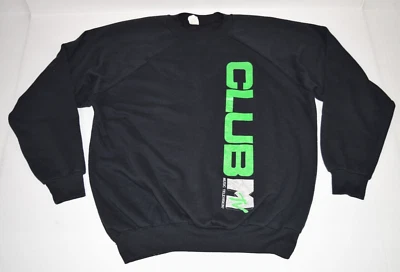 Vintage Sweatshirt Club MTV Size M/L80s Black Raglan Sweatshirt c.1989 Neon - Image 1 of 4