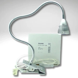 Clamp Clip on Gooseneck High Power LED Desk Table Light Lamp Ultra Bright Silver - Picture 1 of 11