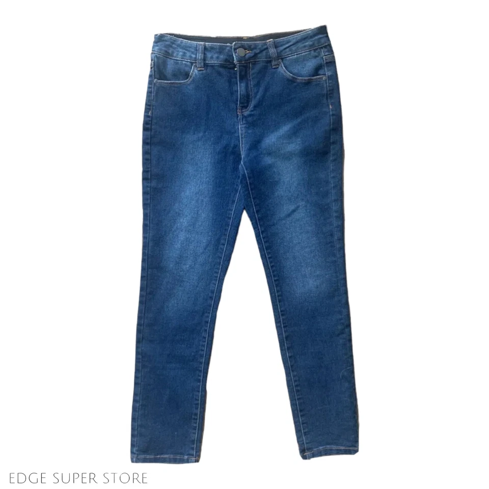 Calvin Klein Girls Ultimate Skinny Straight Leg Dark Blue Denim Jeans Size 12 - Image 1 of 4