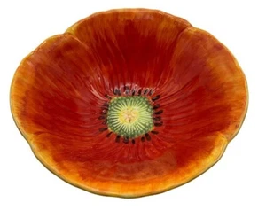 MAXCERA Bowl Red Poppy Colorful Poppies Bowl Serving Dish - Picture 1 of 7