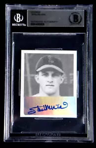Stan Musial Firmado 2001 Bowman Heritage 1948 Reimpresión Rookie Auto #36 Beckett: - Imagen 1 de 2