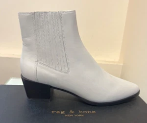Botas Rag & Bone Rover - Cuero Liso Chelsea Botines al Tobillo ANTQ Blancas Talla 8.5 - Imagen 1 de 5