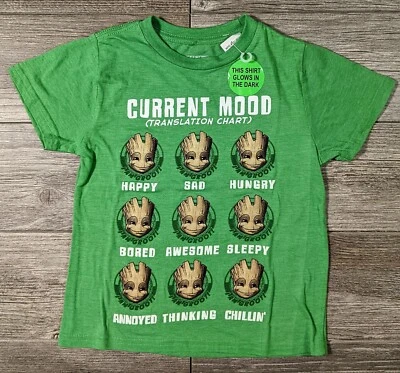 Camiseta Groot Brilla en la Oscuridad Marvel Avengers para Niños Talla 5 Nueva Con Etiquetas Nueva Con Etiquetas Foto 1 de 2