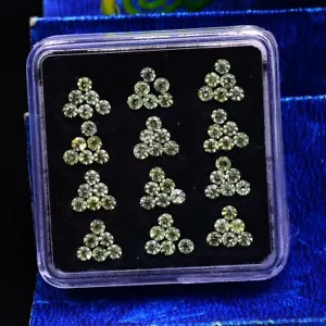 VVS 72 Stück Natürlich Peridot Unbehandelt 2mm Rund Diamantschliff Lose - Bild 1 von 4
