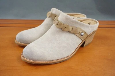 Earth Juliet Women's 7.5 Gray Leather Slip-On Casual Comfort Clog Sandals Shoes - Image 1 of 4