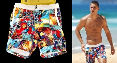 AB-135 AussieBum SM Board Shorts Marvel Cartoon Super Hero DC Comic-Con Hurley - Image 1 of 4