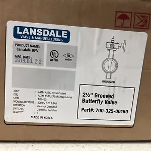 Lansdale LVBG1 2 1/2"" gerilltes Schmetterlingsventil mit Manipulationsschalter - Bild 1 von 6