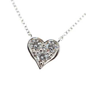 Tiffany&Co. Sentimental Heart 3P Diamond Necklace Platinum Pt950 F/S From Japan - Picture 1 of 7