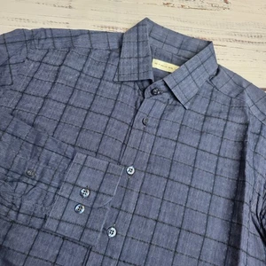 Camisa Etro Azul Texturizada Manga Larga Con Botones Puño Redondo Para Hombre Talla 39 Italia - Imagen 1 de 9