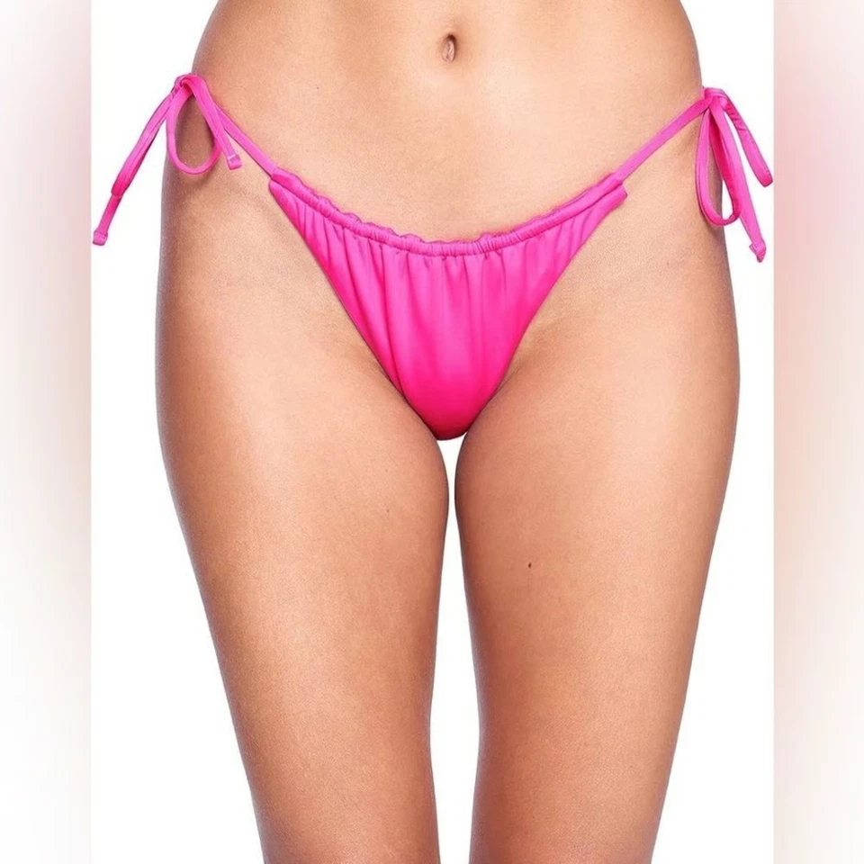 Hurley 277847 Slider Tie Side Cheeky Bikini Bottoms Hot Pink MD (US 6-8)