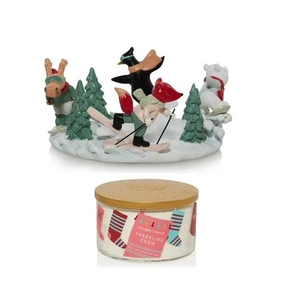 Portavelas Yankee Candle Mountain Holiday Jar con una nieve brillante 3 mechas Foto 1 de 4