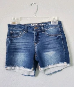 Hippie Girl Shorts Girls Sz 12 Midi Reg Rise Stretch Cuffed Denim  - Picture 1 of 6