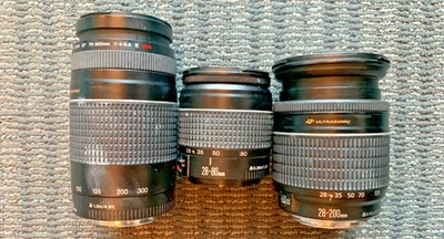 Tres (3) objetivos Canon *P A R T S* para reparación Foto 1 de 4