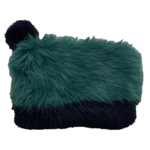 Anthropologie Avoca Faux Fur Zippered Purse with Pom Pom Clutch - Picture 1 of 10