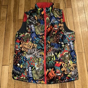 Nike SB Boys Girls Size L 12-13Years Polyester Vest Graffiti Reversible Gray Red - Picture 1 of 10