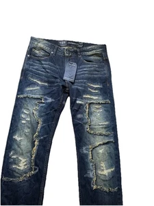 ROCAWEAR BLAKE / STRAIGHT FIT JEANS RELAX FIT BLAKE IS THE NEW BLACK NWT $128 - Picture 1 of 18