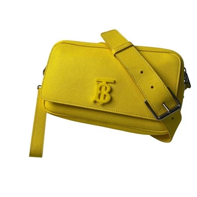 Bolso Corporal BURBERRY Bolsa Cintura Lona Cuero Amarillo Auténtico Usado De Japón Foto 1 de 4