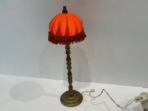 Vintage Lundby Barton Caroline's Dolls House Tall Lamp Orange Shade 1:16 WORKS - Picture 1 of 5