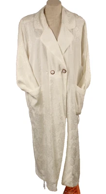 Vestido bata vintage satinado jacquard blanco talla L Filipinas Nuevo de Lote Antiguo Foto 1 de 4