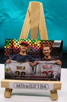 Aaron Nola  & Austin Nola 2022 Topps Stadium Club Chrome X-Fractor #284 Phillies - Image 1 of 2