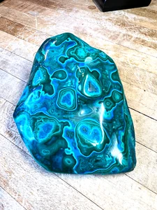 Malachite Crystal Gemstone W Blue & Pale Green Chrysocolla Healing Specimen 002 - Picture 1 of 16
