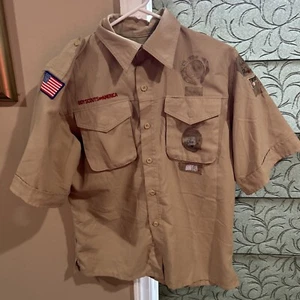 Vented Microfiber Poly Boy Scout BSA UNIFORM SHIRT Youth Large New Style M15 - Picture 1 of 9