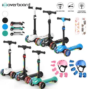 Kids Electric Scooter Foldable Adjustable Handlebar LED Lighted Wheeled Ages 3+ - Picture 1 of 86