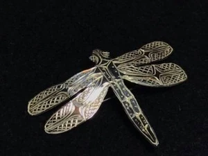 Signed Gimmy Seaweed West Coast Native Art Carved "Dragonfly"Brooch pendant - Picture 1 of 7