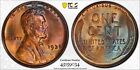 Toned PCGS MS65RB 1936 P Lincoln Wheat 1c PQ Blue Color Red Brown 65RB