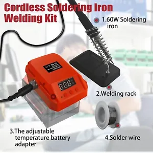 60W Cordless Electric Soldering Iron Station LCD for Milwaukee 18V Li-ion Fast - Picture 1 of 7