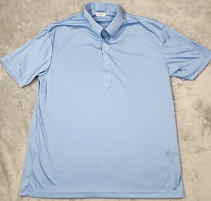 Collars & Co Polo Uomo XL Blu Cipria Tempo Libero Performance Golf Preppy - Foto 1 di 12