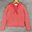 VINTAGE 50s 60s Bobbie Brooks Wool Sailor Sweater Size Small Pink Cracker Jack