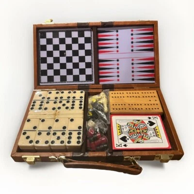 Vintage 1970’s Multi Travel Game Set, Chess, Checkers,Backgammon, Cards & More - Image 1 of 4