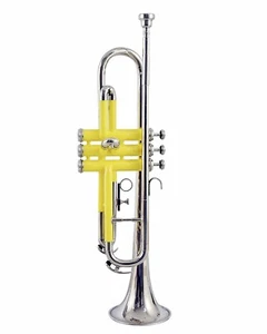 ELEGANT DELUXE TRUMPET YELLOW NICKEL PLATED  STUDENT Bb PITCH TRUMPET+FREE CASE - Picture 1 of 3