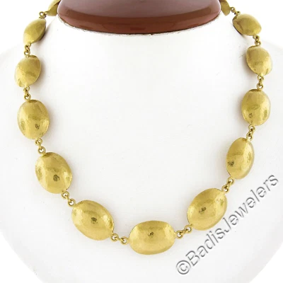 Ожерелье цепочка овальное звено кованое куполообразное Gurhan желтое золото 0,990 дюйма 17,5 дюйма - Изображение 1 из 4