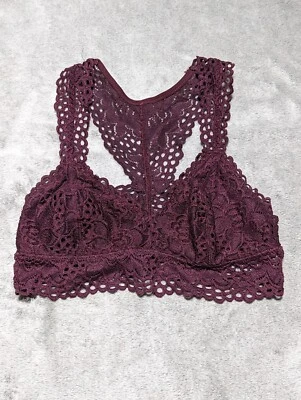 Aerie Plum Lace Racerback Bralette Size S RN 54485 - Image 1 of 4