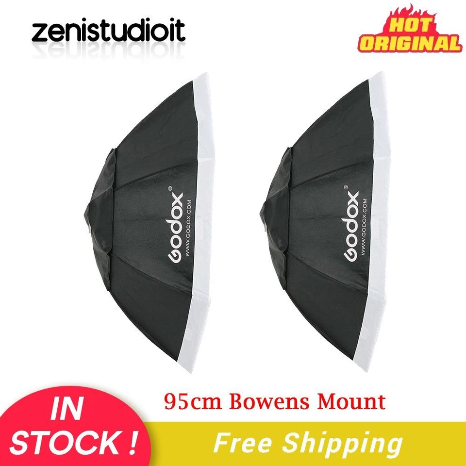 US 2*Godox 95cm 37" Octagon Bowens Softbox For SK400IIV SL60II AD400pro AD600BM - Image 1 of 4