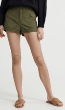Superdry Womens Utility Cargo Shorts Capulet Olive Size 14 With Tags