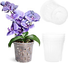 4 Pack Orchid Pots With Holes, 6 Inch Clear Plastic Pots For Plants, Flowers