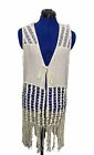 Sharon Young Mixed Media Lng Vest Natural Size S Nwt