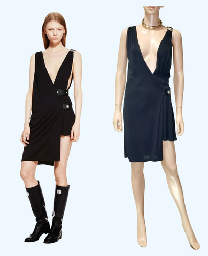 Abito nero asimmetrico A I 2015 Look #17 Versus Versace + Anthony Vaccarello 38